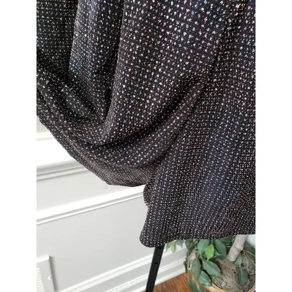 Dorothy Perkins Romper Womens Size 10 Black Glitter Long Sleeve Wrap V Neck - Picture 12 of 12